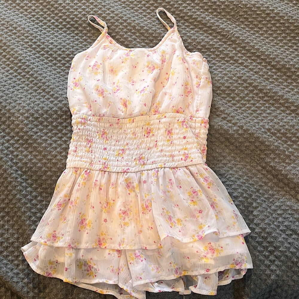 Abercrombie jumper, white with pink and yellow flowers.